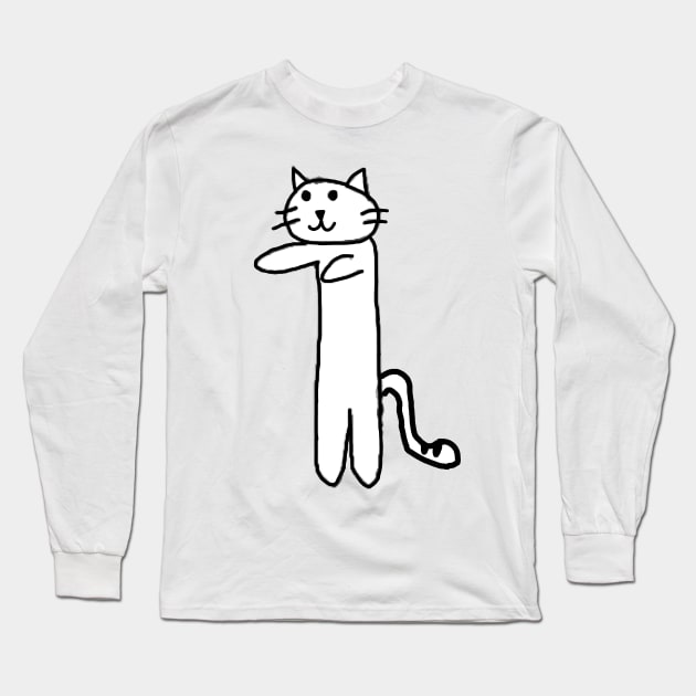 Long Catto Doodle Long Sleeve T-Shirt by BadDoodler